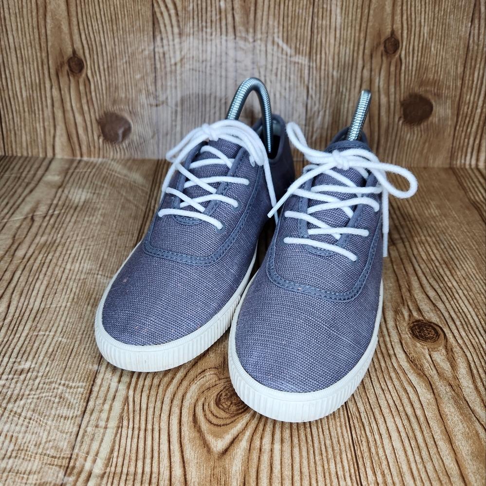 Toms Women's Gray Lace Up Canvas Sneaker Shoes‎ Size 8.5